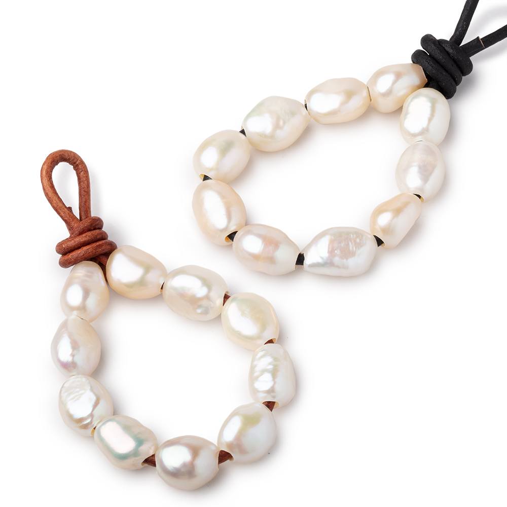 10-10.5mm Cream Large Hole Baroque Pearls Set of 10