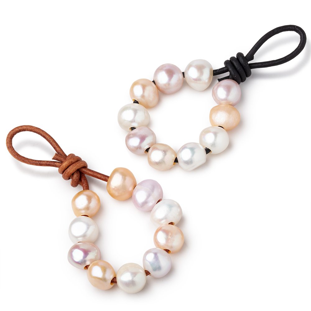 10-10.5mm TriColor Large Hole Baroque Pearls Set of 10