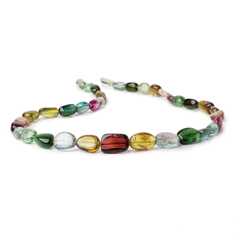 10-20mm Multi Color Tourmaline Plain Nugget Beads 20 inch 37 pieces AAA