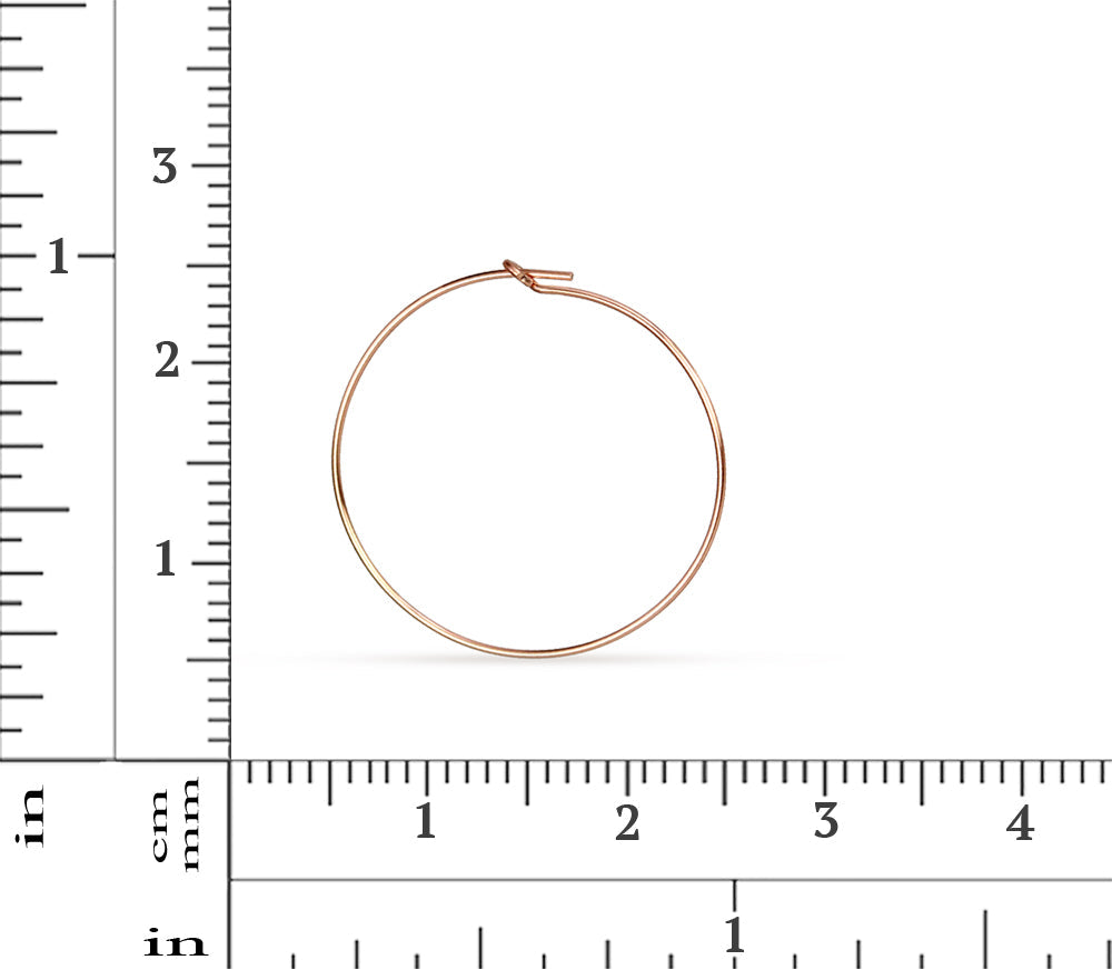 14Kt Rose Gold Filled 20mm 21ga Beading Hoop - 5prs/pack
