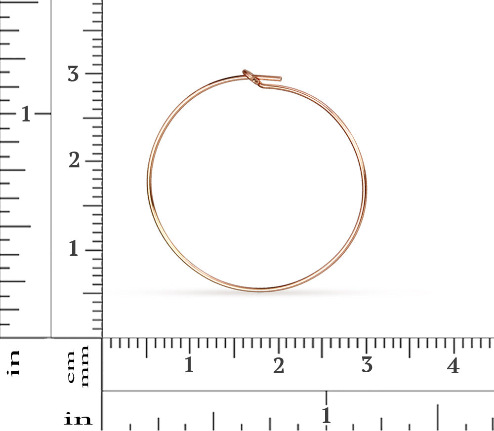 14Kt Rose Gold Filled 25mm 21ga Beading Hoop - 5prs/pack