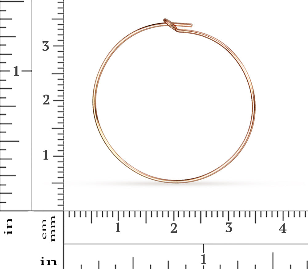 14Kt Rose Gold Filled 30mm 21ga Beading Hoop - 5 pairs