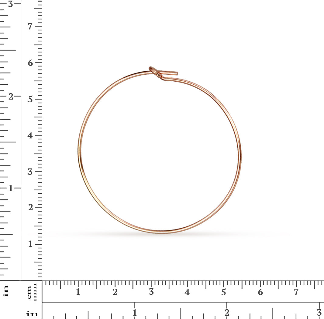14Kt Rose Gold Filled 45mm 21ga Beading Hoop - 2 pairs/pack