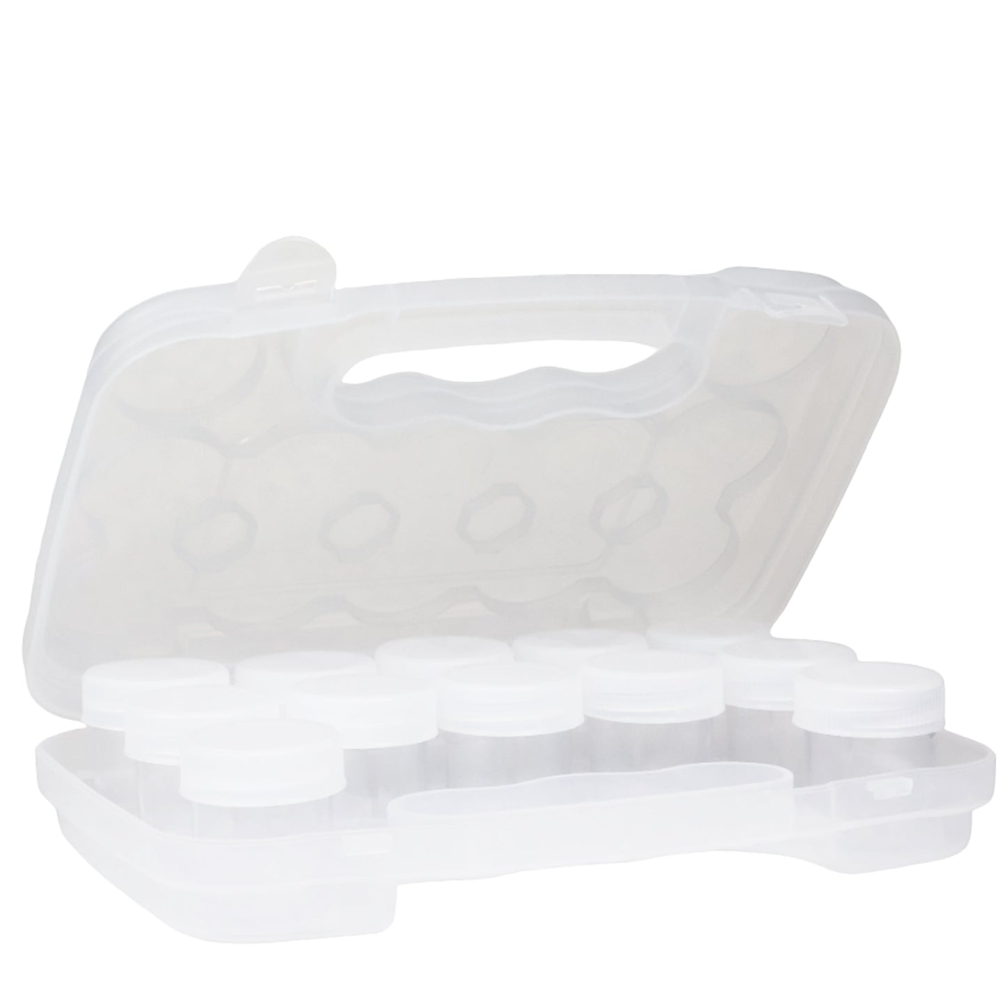 Everything Mary 12-Compartment Bead Storage Case with Removable Jars – Portable Organizer for Jewelry, Sewing, and Craft Supplies