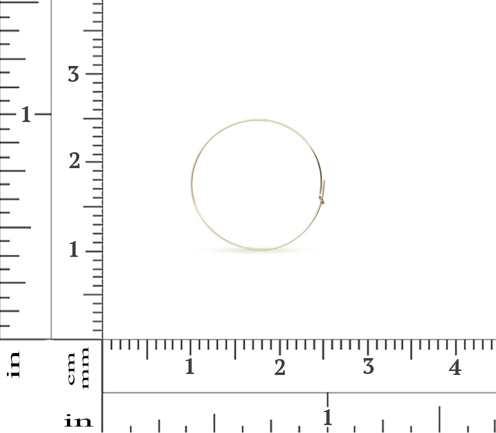 14Kt Gold Filled 15mm 21ga Wire Beading Hoop - 5 pairs/pack