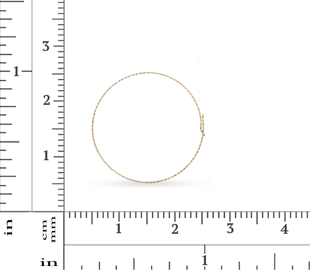 14Kt Gold Filled 20mm 21ga Sparkle Beading Hoop Ear Wire - 5 pairs/pack