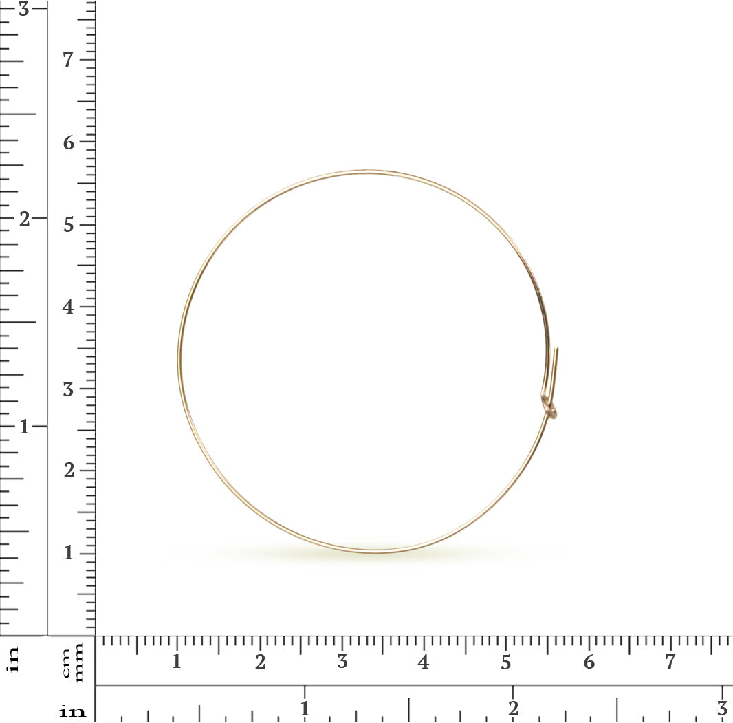14Kt Gold Filled 21ga 45mm Wire Beading Hoop - 4pcs/pack