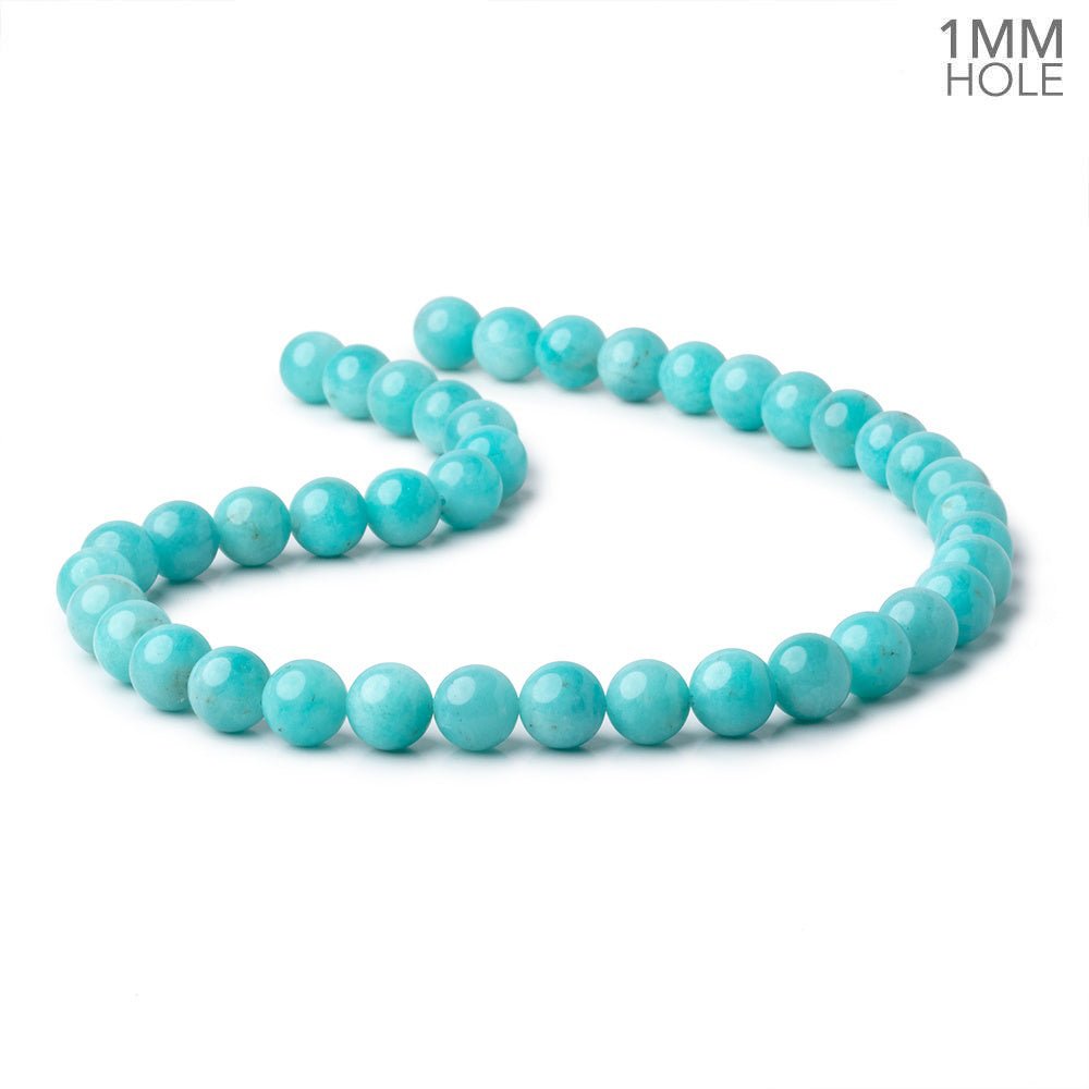 8mm Amazonite Plain Round Beads 16 inch 50 pieces AA 1mm hole