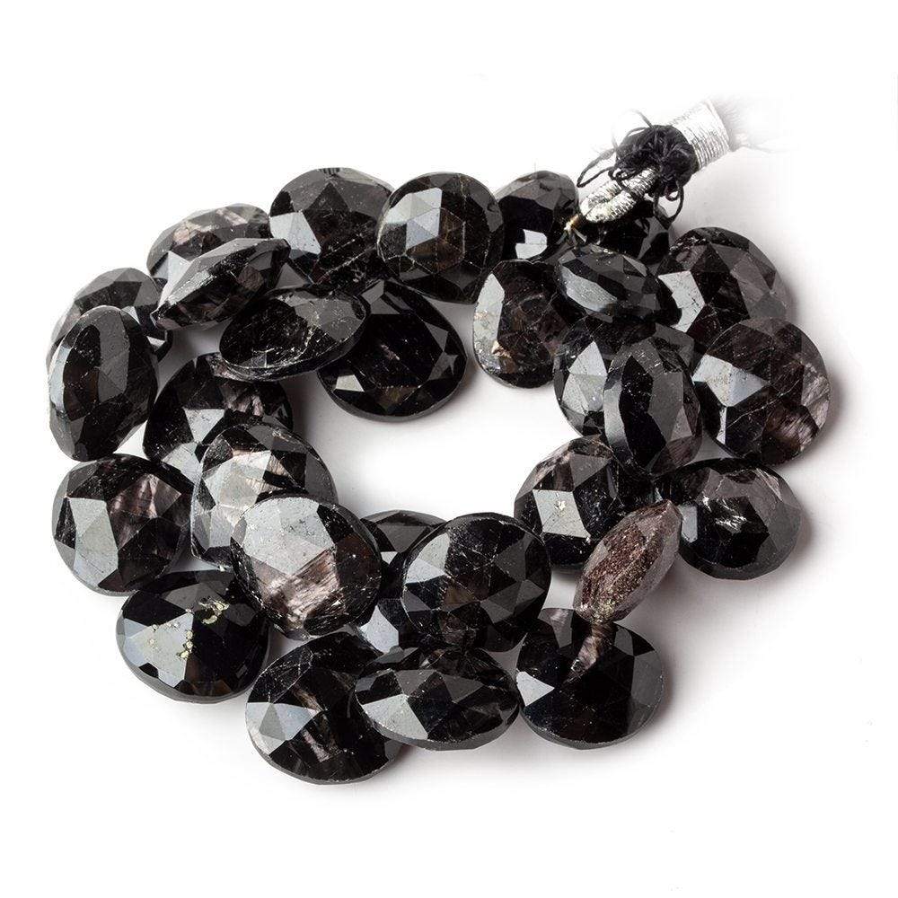 10x10-13x13mm Hypersthene faceted heart beads 6.5 inches 29 pieces A