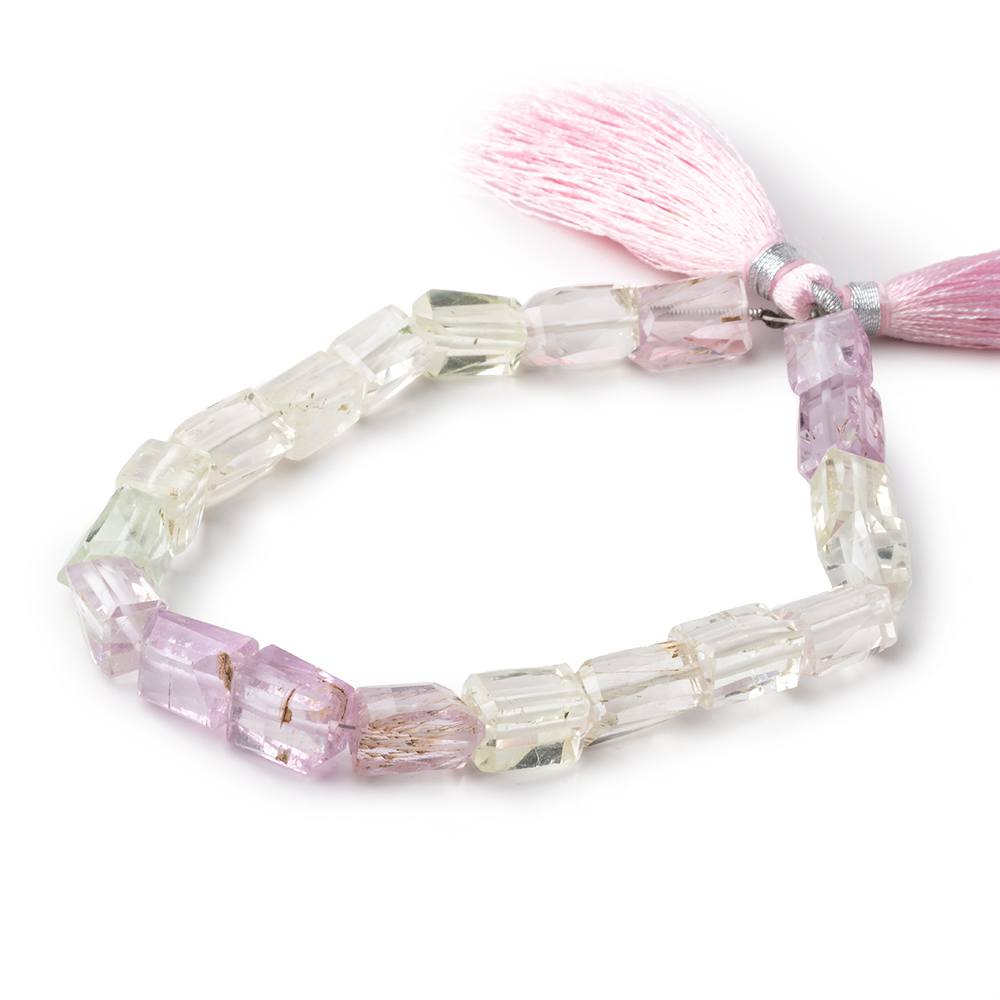 10x7-11x7mm Kunzite and Hiddenite Faceted Nugget Beads 8 inch 20 pieces