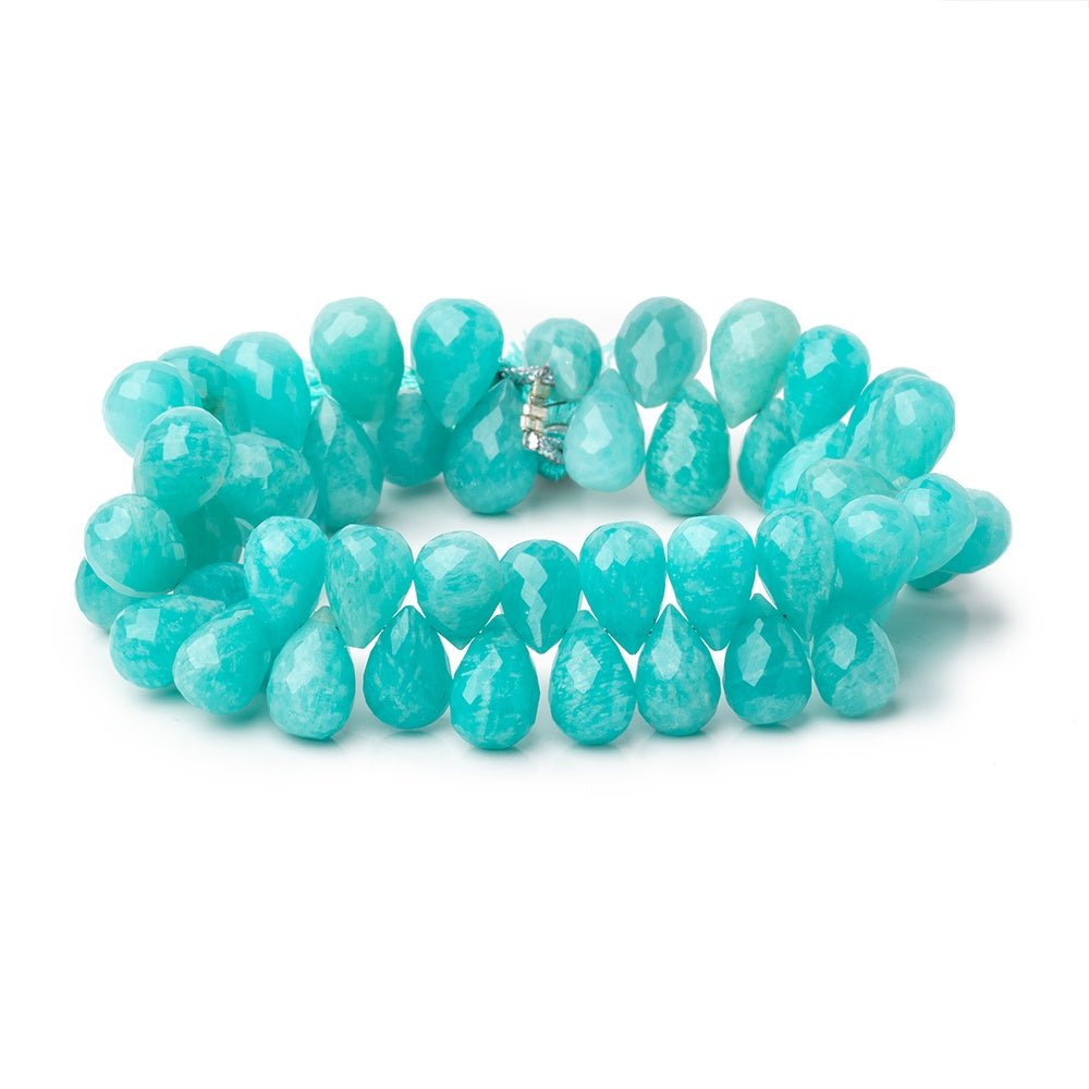 10x7.5-11x8mm Amazonite Faceted Tear Drop Beads 7.5 inch 50 pieces AA