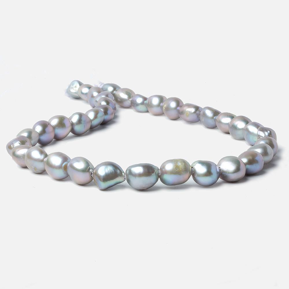 10x9-12x10mm Lilac Silver Baroque 2.5mm large hole Pearls 15 inch 35 pieces