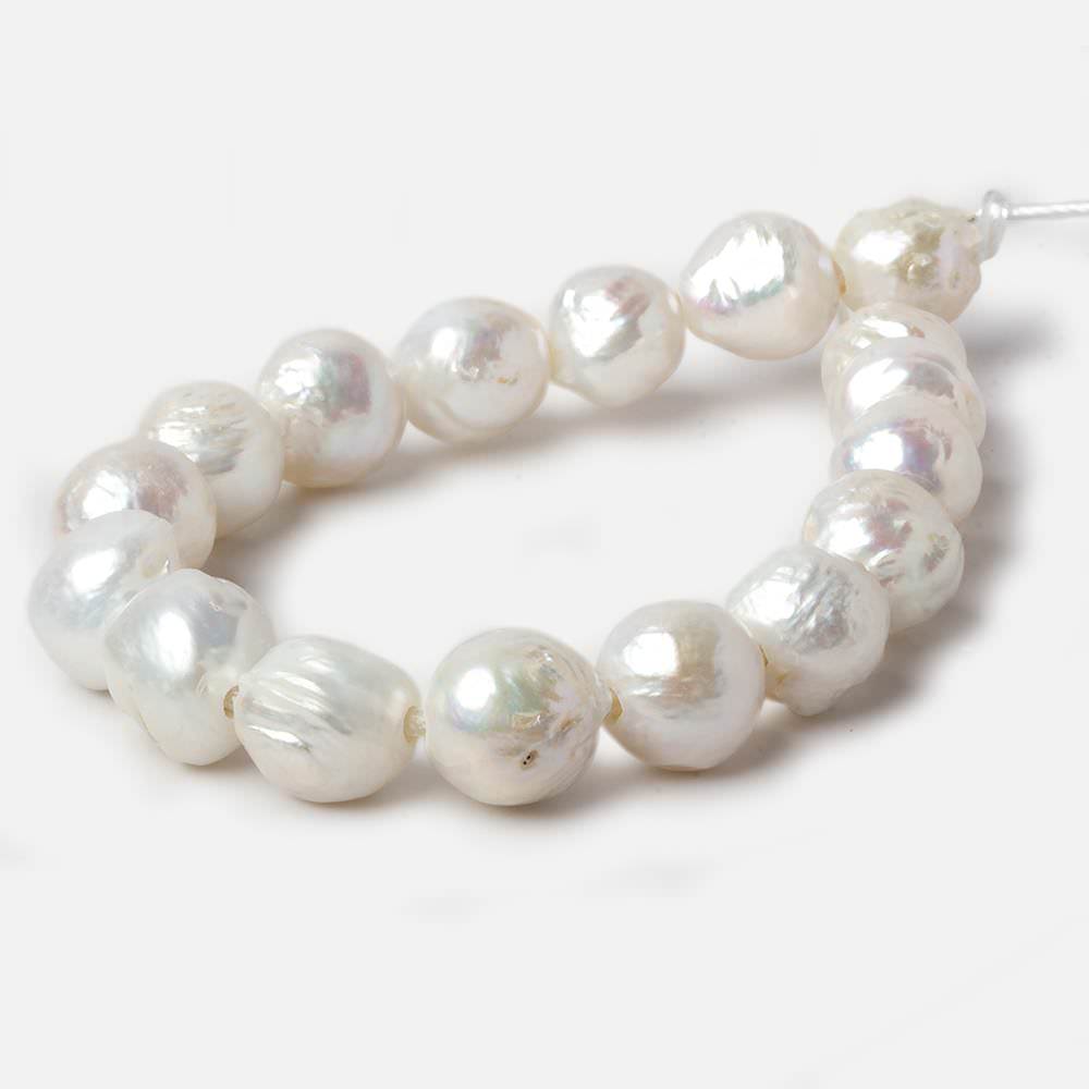 11-13mm Off White Baroque Large Hole pearls 8 inch 14 pieces