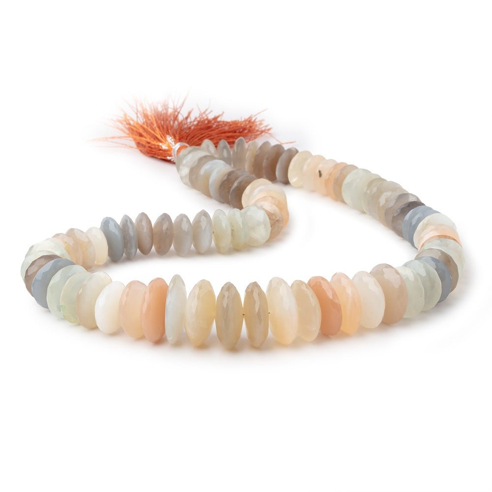 11.5-19mm Multi Color Moonstone German Faceted Rondelles 16 inch 76 Beads