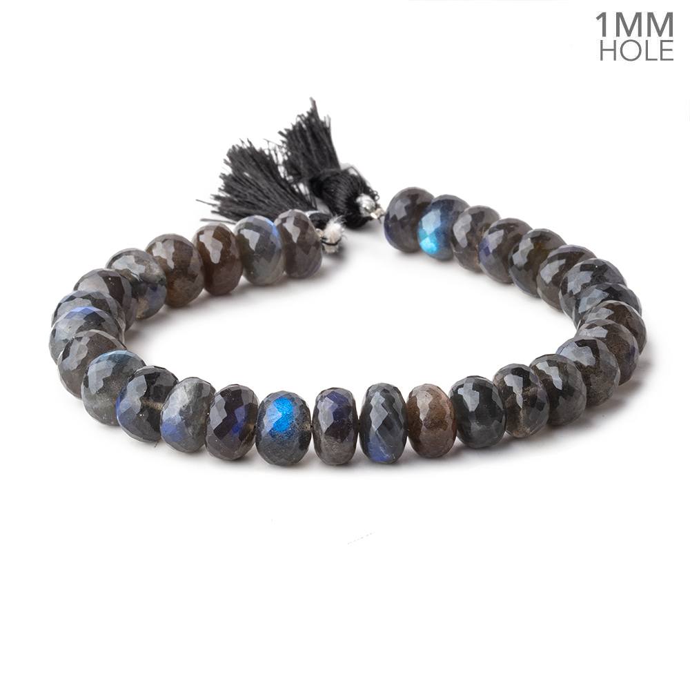 9.5mm Labradorite Faceted Rondelle Beads 8.5 inch 38 pieces AAA 1mm Hole