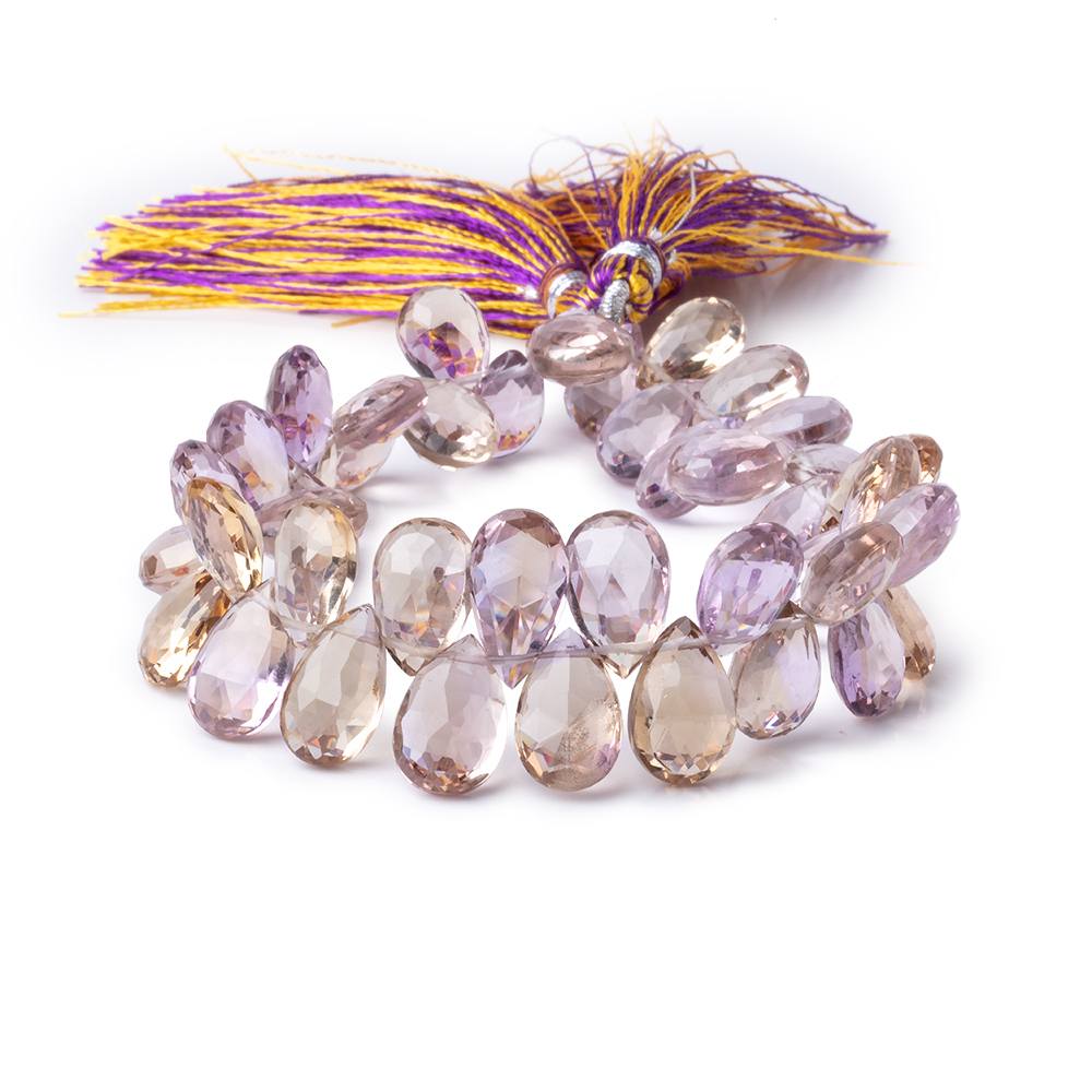 11x7-14x9mm Ametrine Faceted Pear Beads 8 inch 43 pieces AA