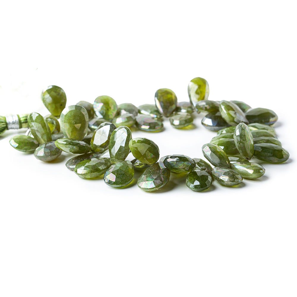 11x7-15x11mm Mystic Idocrase Faceted Pear Beads 8 inch 55 pieces