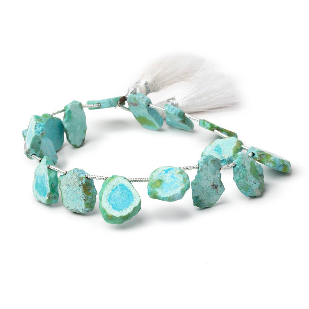 11x8-14x12mm Sleeping Beauty Turquoise Slice Beads 8 inch 16 pieces