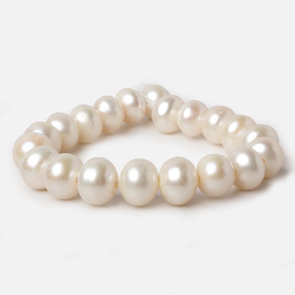 11x9-13x10mm Off White Button Large Hole pearls 8 inch 20 pieces