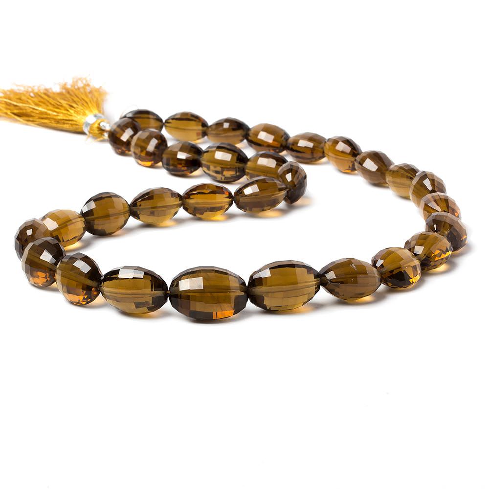 10x8-14x9mm Whiskey Quartz checkerboard faceted ovals 15 inch 37 beads