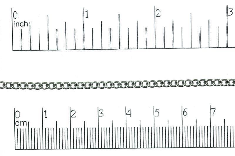 4mm x 3mm slightly twisted oval links Stainless Steel Curb Chain sold by the Foot - CH 121SS