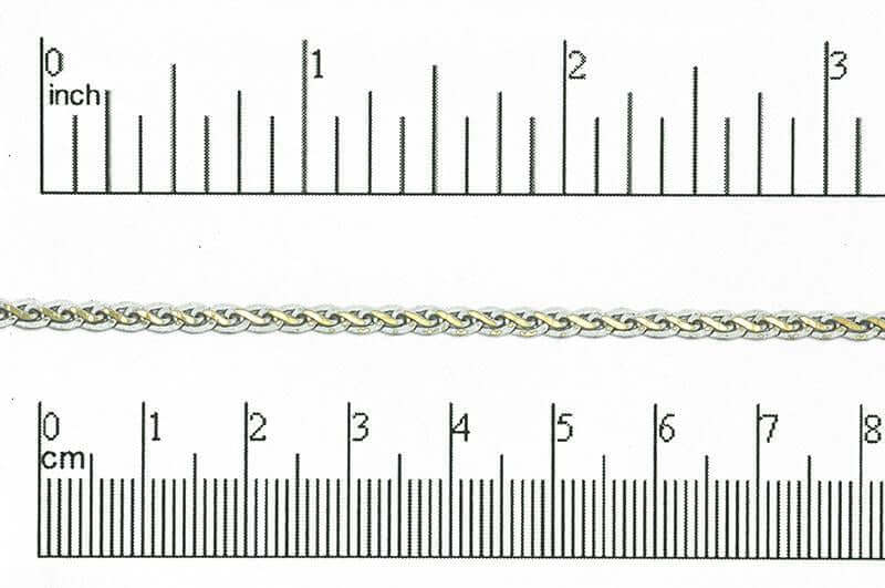4mm Flat Braided Two-Tone Curb Chain - Made of Brass and Enamel - Sold by the Foot - Ch-876