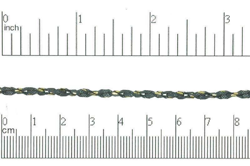 3mm Two-Tone Rope Chain - Made of gold-plated brass, with vibrant enamel coating - Sold by the foot - Ch-875