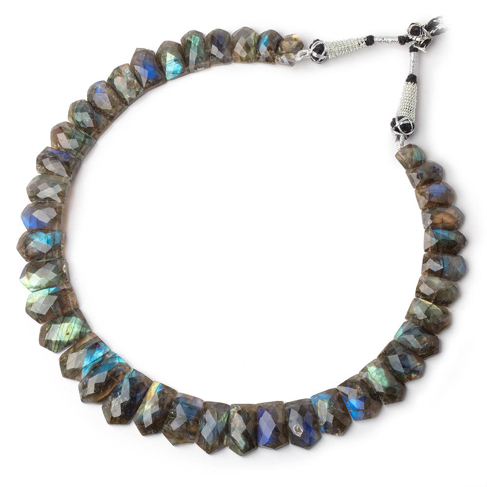12x8-23x12mm Labradorite double drilled faceted fancy shape collar 44 beads