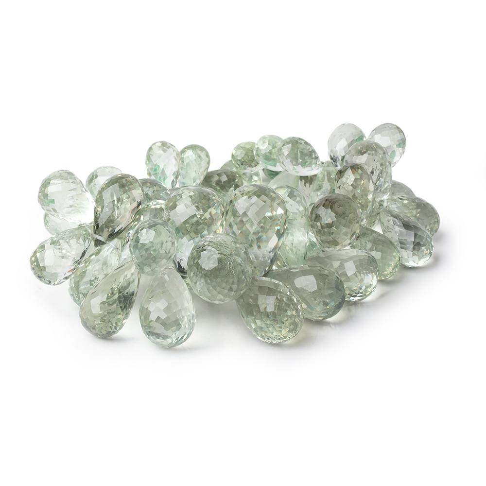 12x8-30x15mm Prasiolite Faceted Tear Drop Beads 8 inch 55 pieces AAA