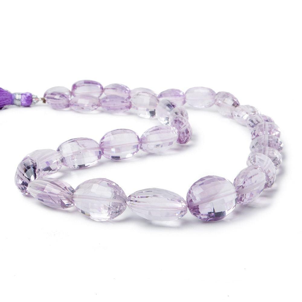12x9-15x11mm Pink Amethyst Faceted Oval Beads 16 inch 30 beads AA Grade