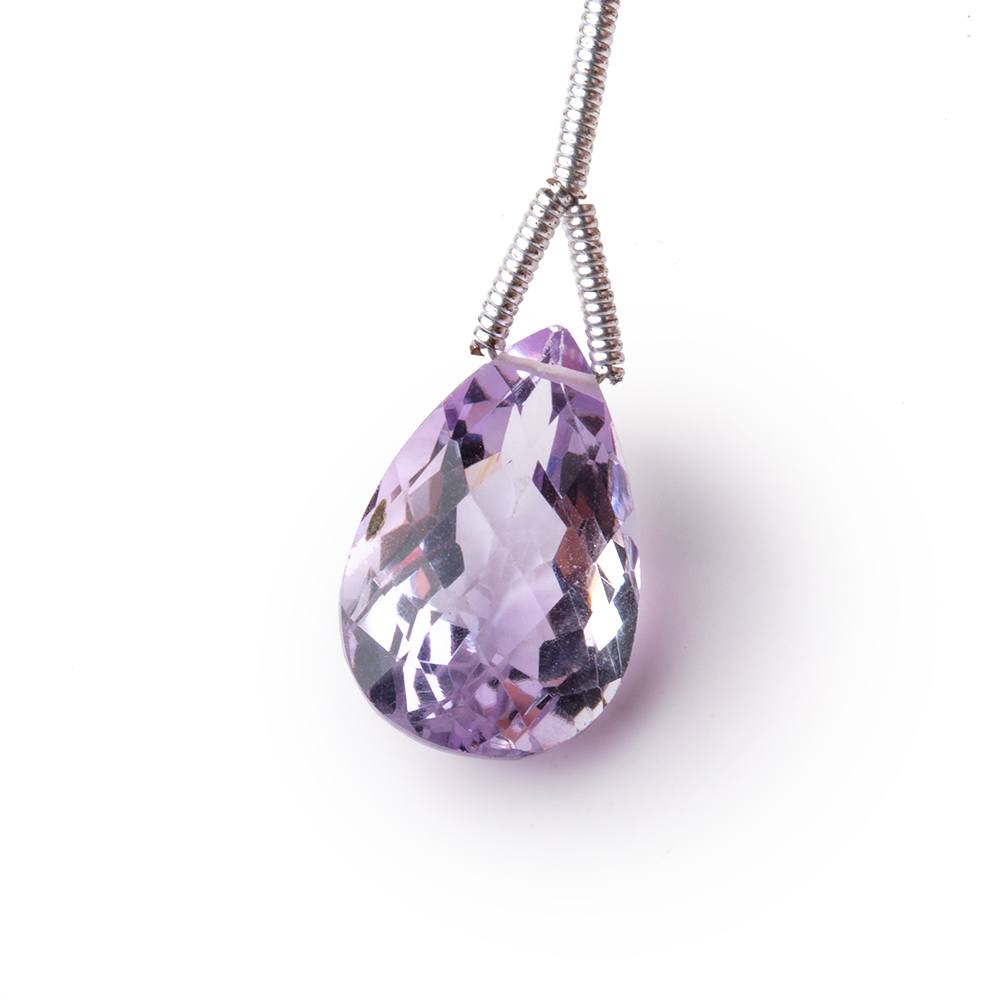 13-15mm Pink Amethyst Pavilion Faceted Pear Focal 1 Bead AAA