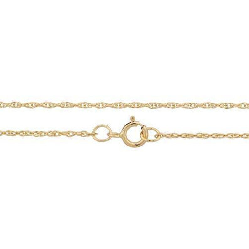 14Kt Gold Filled 0.8mm 14" Rope Chain With 5.5mm Spring Ring Clasp - 1pc