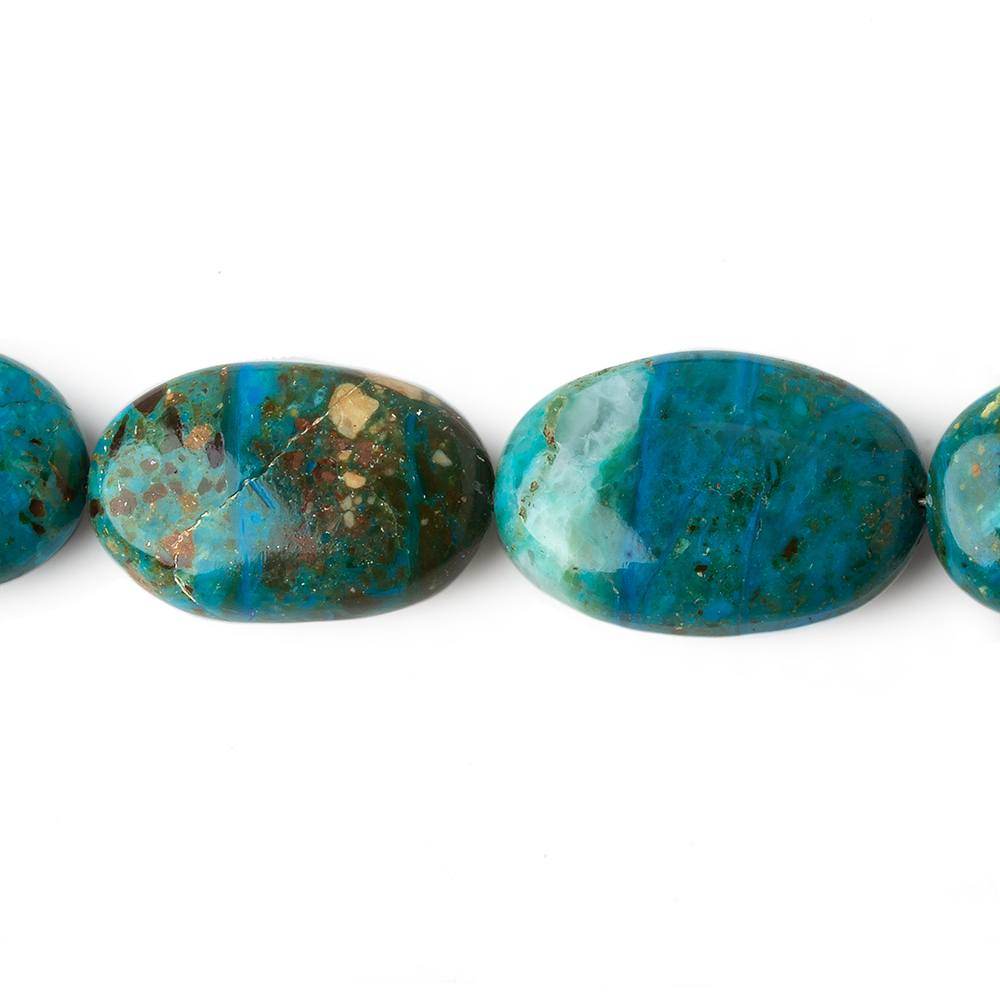 13xx10-24x16mm Blue Peruvian Opal plain oval nugget beads 20 inch 29 pieces AA
