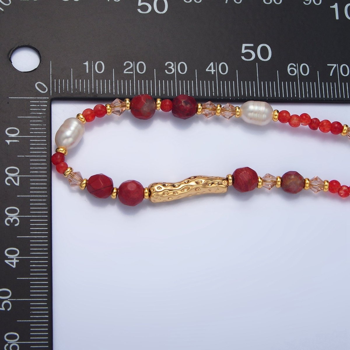 14K Gold Filled Red Carnelian Gemstone Bead 16 Inch Necklace | WA-2649