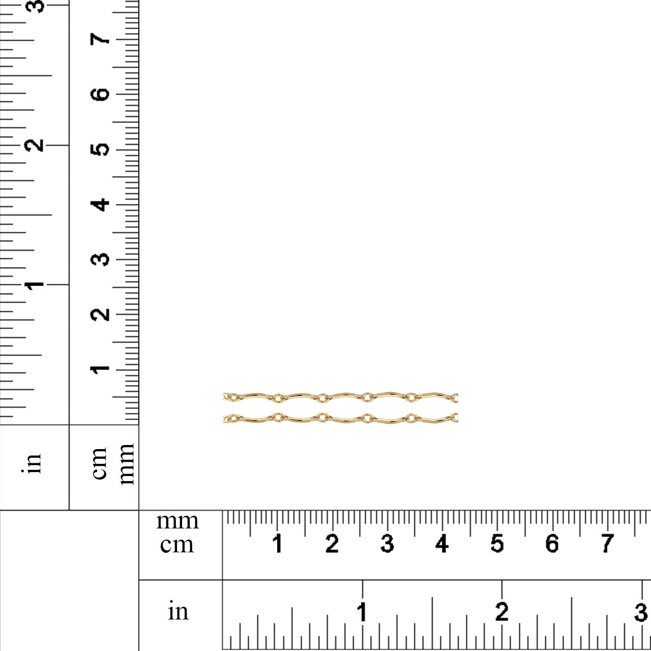 Bar Chain Spool 14Kt Gold Filled 0.9mm Curved Bar Chain - 5 Feet Spool