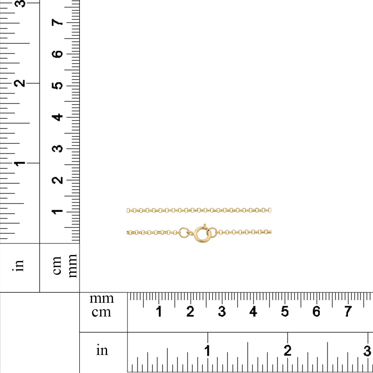 14Kt Gold Filled 1.2mm Heavy Rolo Chain 16" with Spring Ring Clasp - 1 pc