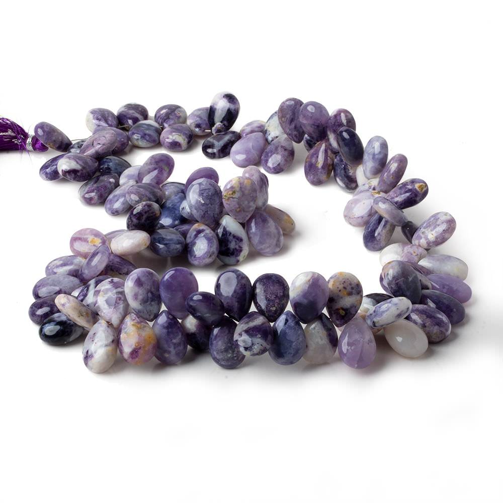 14x10mm Morado Purple Opal plain pear beads 18 inch 102 pieces AA
