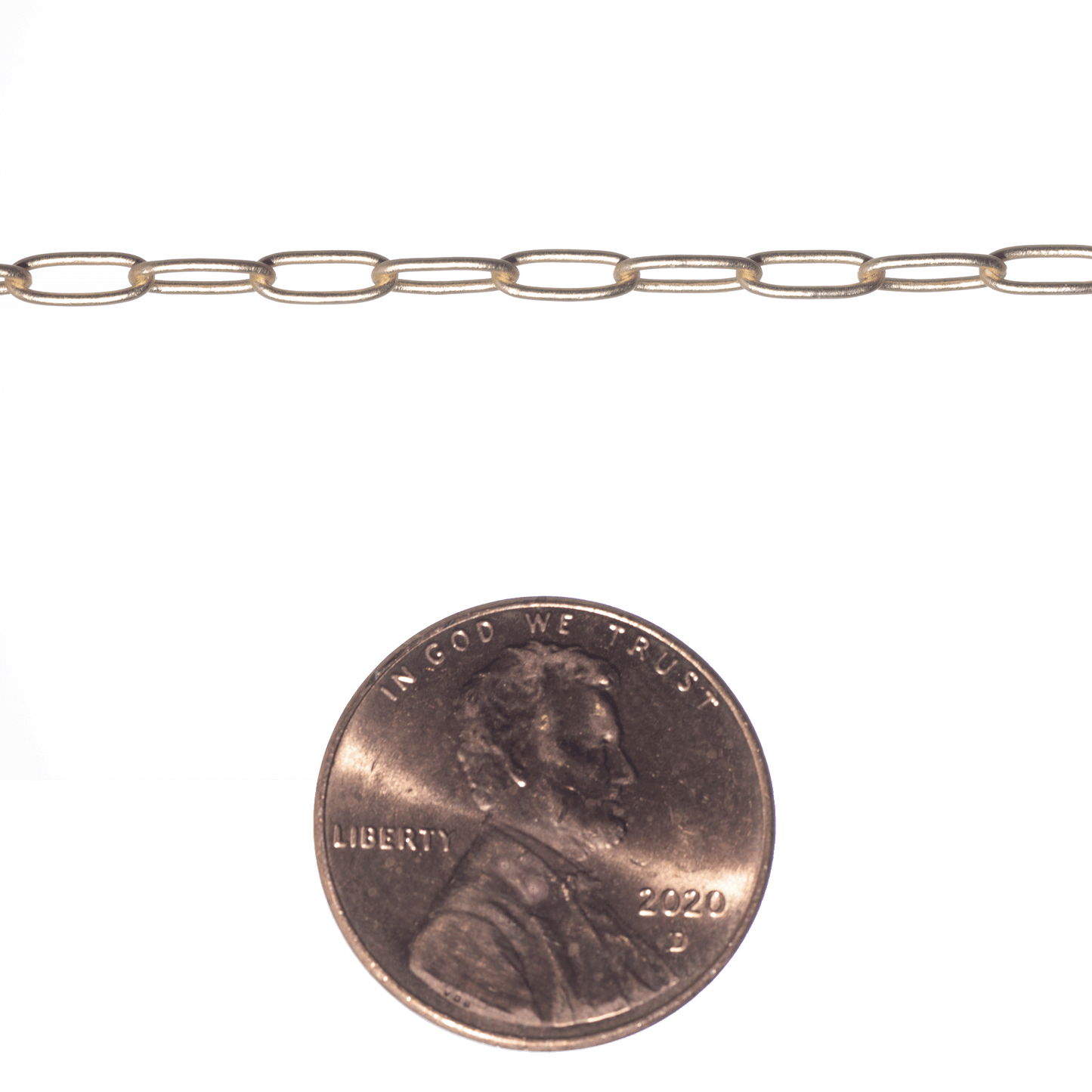 Tiny Paperclip Cable Chain measures 1.75mm x 5.9mm available in many Finishes sold by the Foot - CH 159