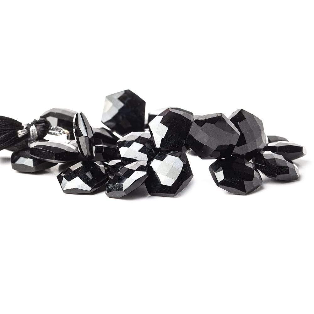 15x15mm Black Onyx faceted hexagon beads 7 inch 31 pieces AAA