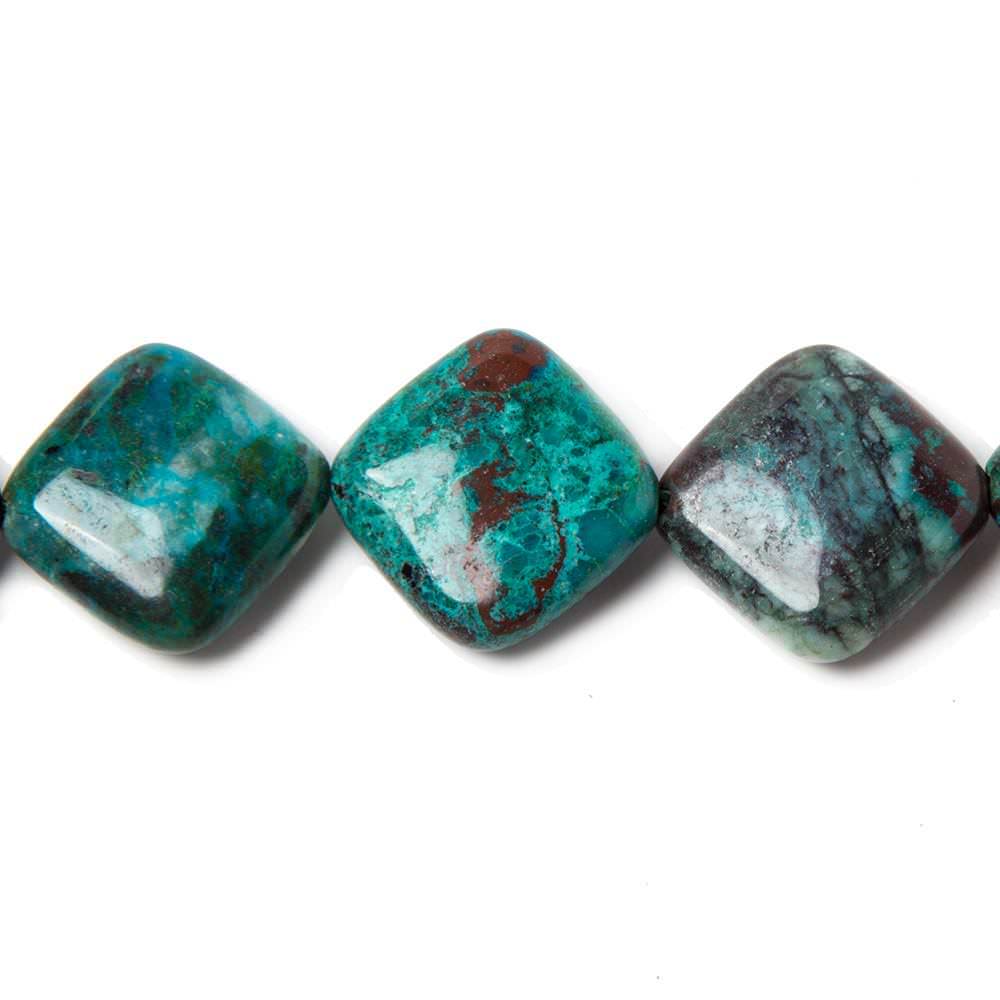 16x16mm Chrysocolla plain pillow beads 16 inch 24 pieces A Grade