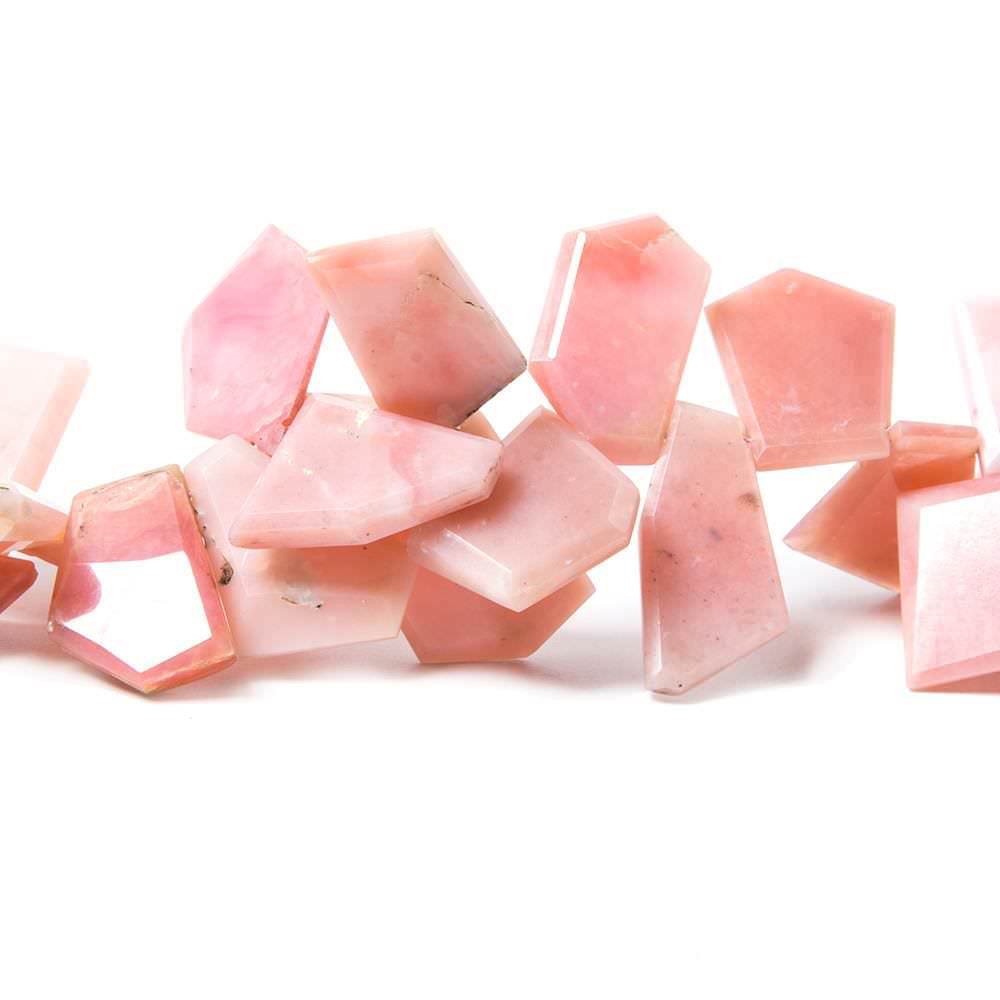 17x16-20x18mm Pink Peruvian Opal bezel faceted free shape 44 beads