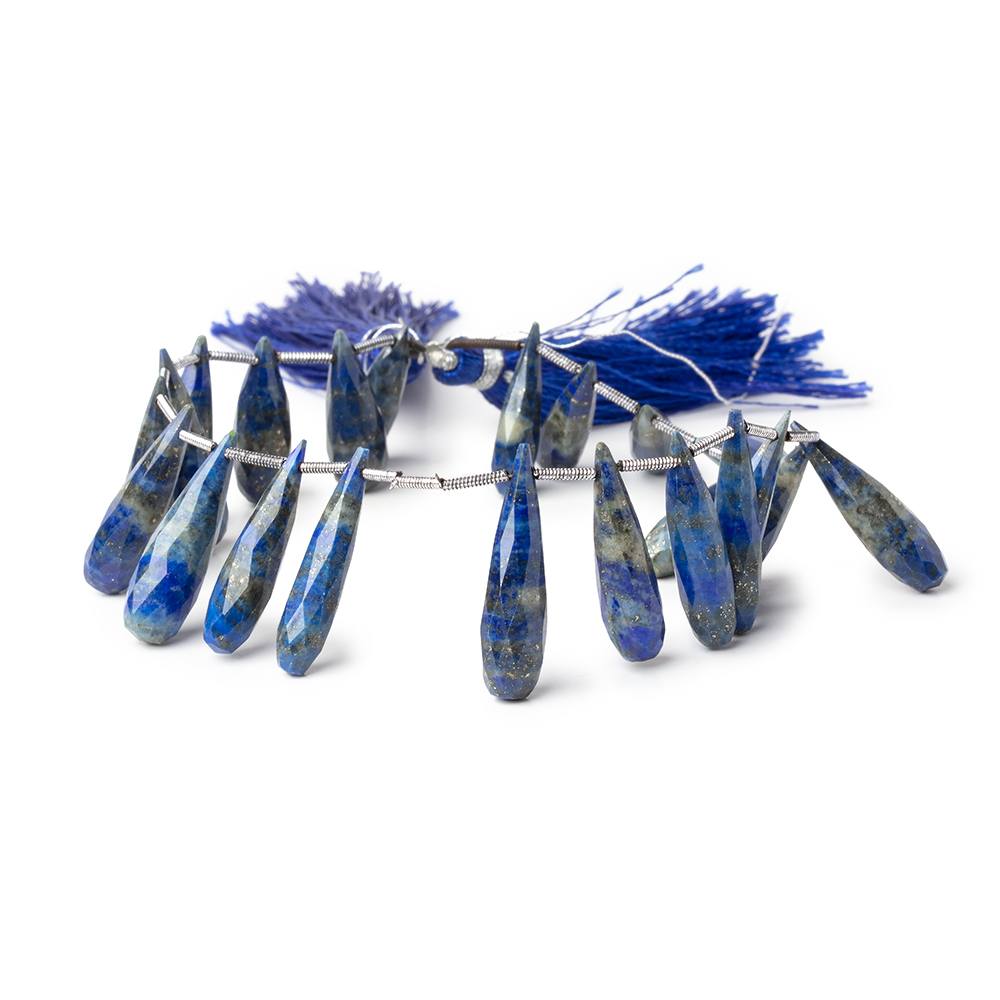 17x5.5-26x6.5mm Lapis Lazuli Faceted Tear Drops 7.5 inch 22 Beads