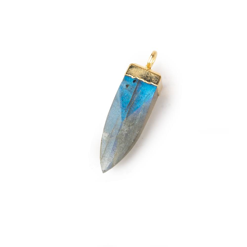 17x6mm Gold Leafed Labradorite plain oblisk spike Pendant 1 focal bead