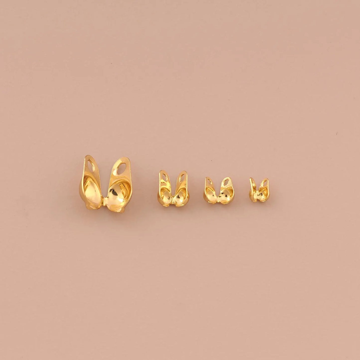 18K Gold Clamshell Calotte Bead Tip End