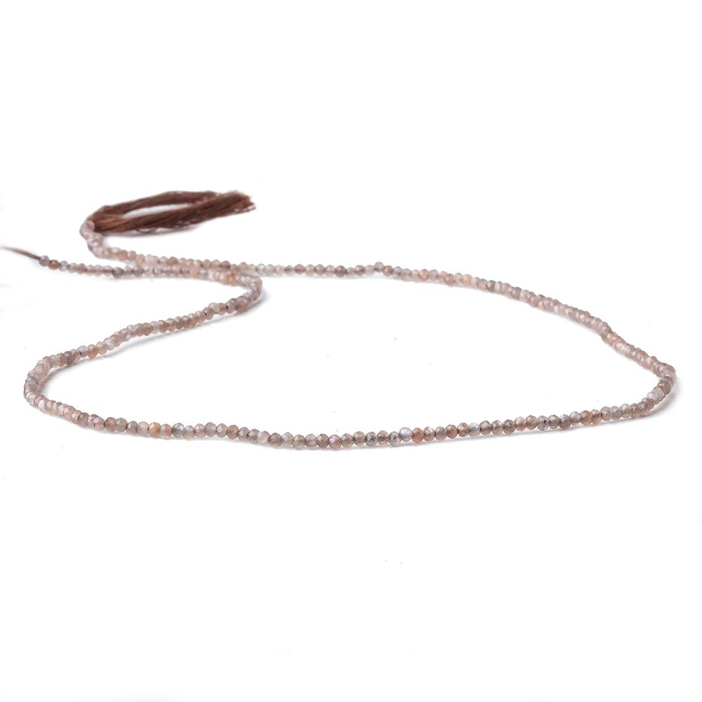1.8mm Grey and Brown Moonstone Micro Faceted rondelle beads 13 inch 225 pieces AAA