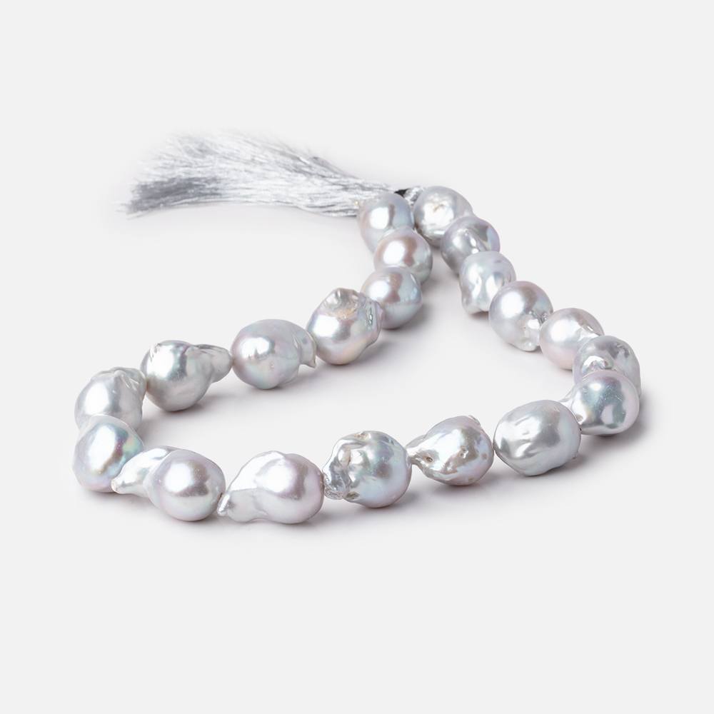 18x13-23x14mm Silver Ultra Baroque Freshwater Pearls 15.5 inch 19 pieces AA