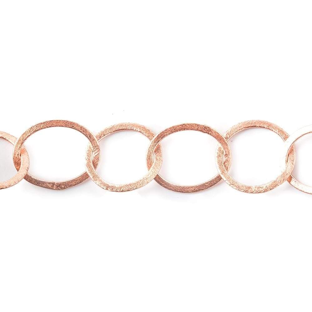 19mm & 22x18mm Rose Gold Plated Brushed Round & Oval Link Chain