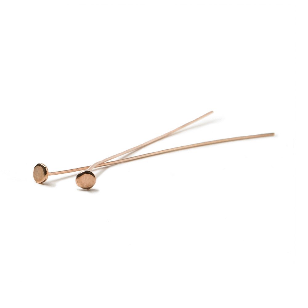 2" length Rose Gold Disc Headpin 26 Gauge Wire 10 pieces per Bag