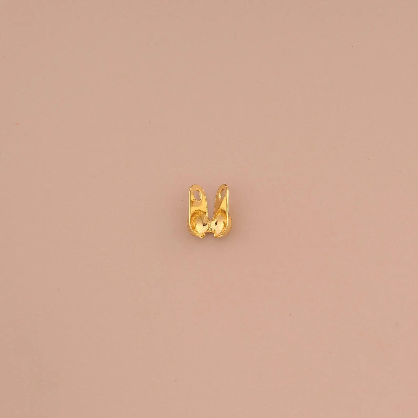 18K Gold Clamshell Calotte Bead Tip End