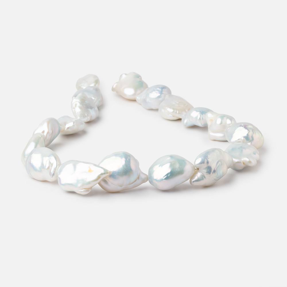 20x16-27x17mm White Soufflé Pearls 16 inch 18 Beads AAA